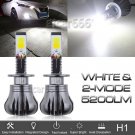 H1 Bright White LED Fog Light DRL Driving Bulbs 6500K White 2-Mode Still + Flash