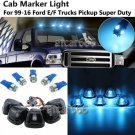 5X Smoke Cab Roof Top Light Marker + ICE Blue LED for 1999-2016 Ford E/F Pickups