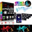 16Color RGB LED Interior Atmosphere Footwell Strip Light USB Charger APP Control