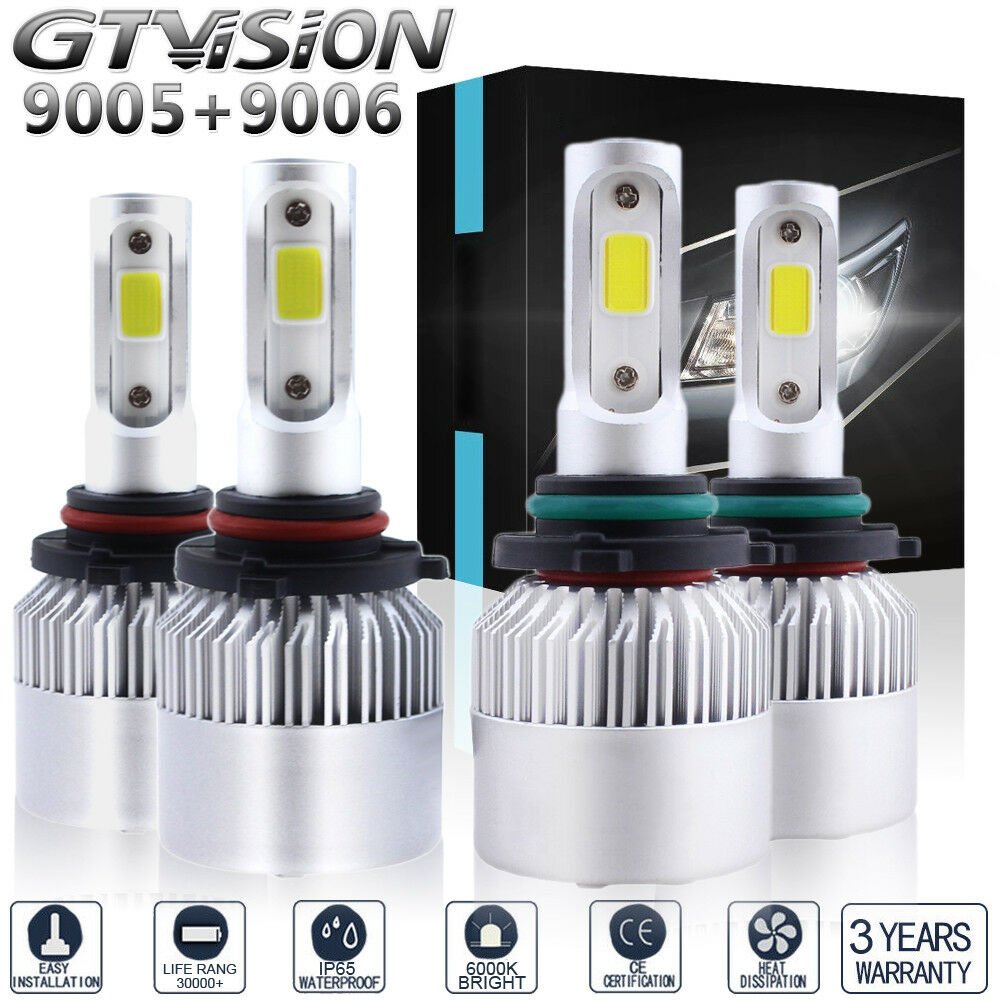 4pcs 2800W 6000K LED Headlight High Low Beam 9005 HB3 9006 HB4 6000K Xenon White