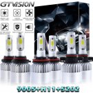 6pc 9005 H11 LED Headlight + 5202 Fog Lights for Chevrolet Silverado 1500 07-17