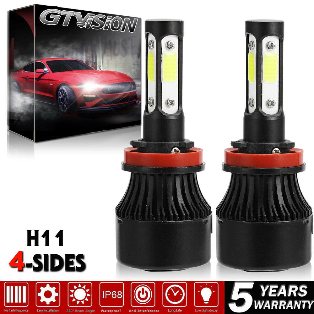 2Pcs LED Headlight Kit H11 6000K White 1900W Fog Light for Acura TSX 2004-2014