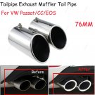 2Pcs Chrome Stainless Steel Rear Exhaust Tail Muffler Pipe For VW Passat/CC/EOS