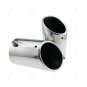2Pcs Chrome Stainless Steel Rear Exhaust Tail Muffler Pipe For VW Passat/CC/EOS