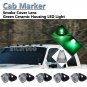 Green Ceramic LED Roof Running Cab Marker Light Kit For Ford F-250/350 1999-2016