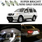 For Nissan Pathfinder 2000-2012 Xenon White LED Interior kit + License Light 10X