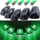 Green LED Roof Cab Marker Light Smoke Covers Lens + Base Kit For 88-02 GMC Chevy