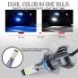 2x 9006 HB4 Dual Color 2-Mode Flash Blinking LED Fog DRL Light Bulb White + Blue