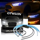 Blue Amber 45cm Switchback Car Flexible LED Strip Lights DRL Flowing Turn Signal