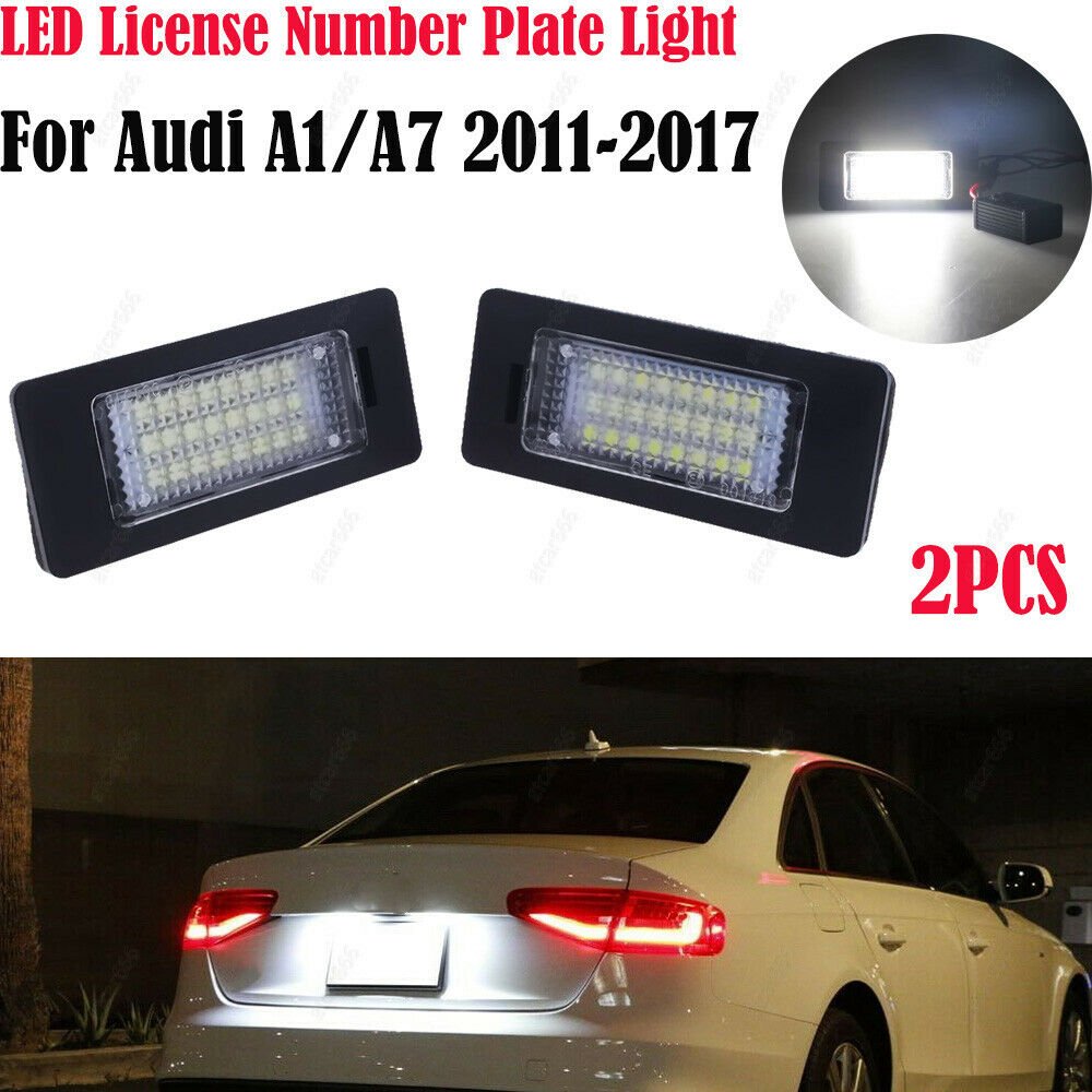 2Pcs For Audi LED Licence Number Plate Light A1 A3 A4 S4 B8 A5 S5 Q5 A6