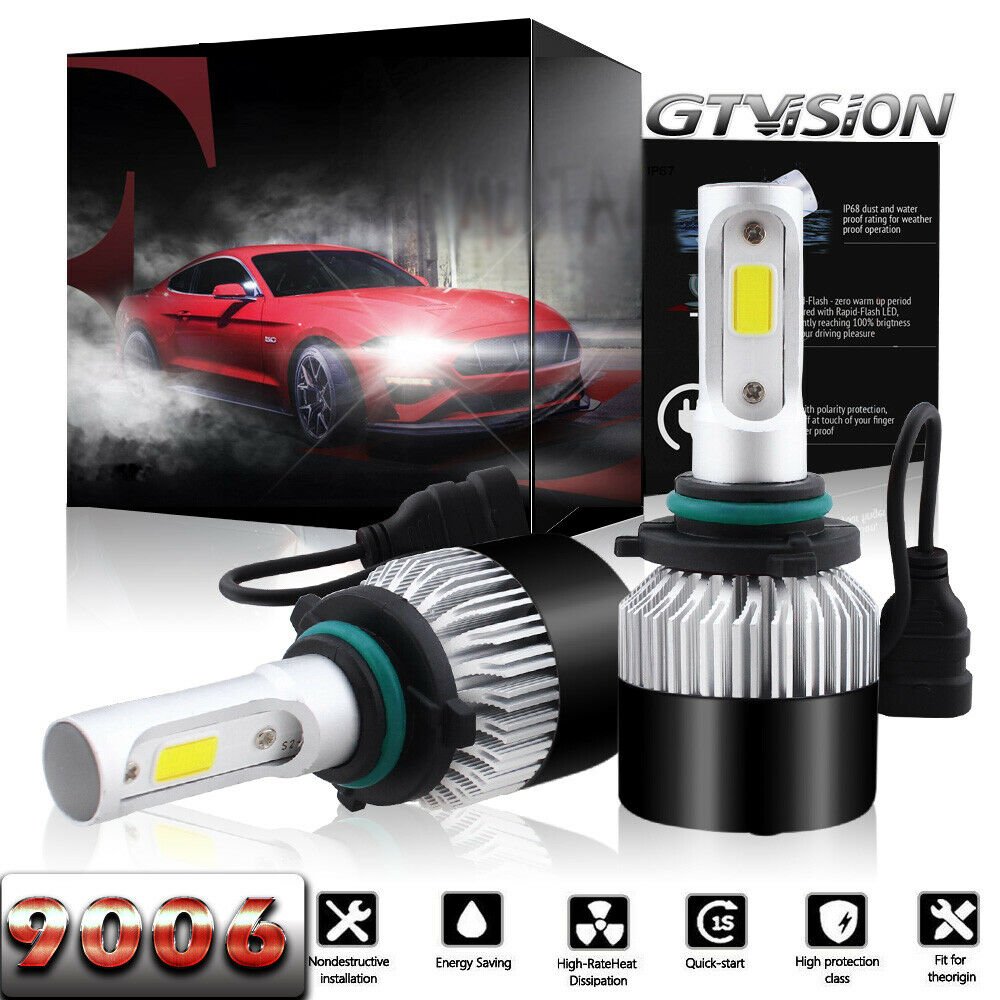 9006 HB4 2-Sides LED Headlights Kit Light Bulbs 1320W 198000LM 6000K Ultra White