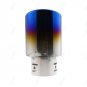 Car Universal Grilled Blue Chrome Stainless Steel Exhaust Tail Muffler Tip Pipe