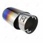 Car Universal Grilled Blue Chrome Stainless Steel Exhaust Tail Muffler Tip Pipe