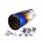 Car Universal Chrome Stainless Steel Rear Exhaust Tail Muffler Pipe Grilled Blue