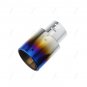 Car Universal Chrome Stainless Steel Rear Exhaust Tail Muffler Pipe Grilled Blue