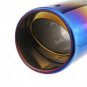 Car Universal Chrome Stainless Steel Rear Exhaust Tail Muffler Pipe Grilled Blue