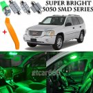 14 x Ultra Green Interior LED Lights Kit + TOOL For 2002 - 2009 GMC Envoy