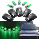 5X Smoke Roof Cab Marker Light Lens for 88-02 GMC Chevy C/K + Green LED Bulbs
