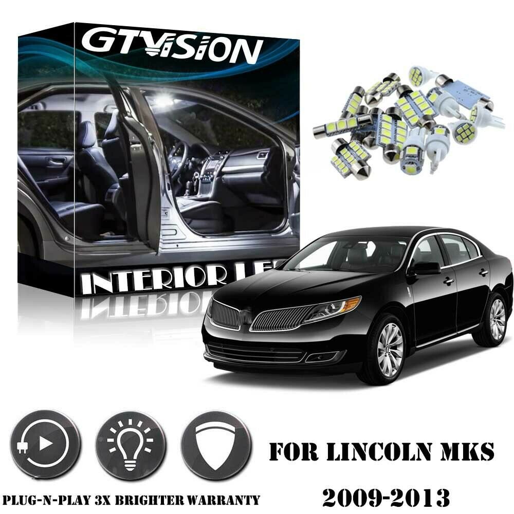 8 x Bright White Kit LED Interior Car Lights For 2009 - 2013 Lincoln MKS + TOOL