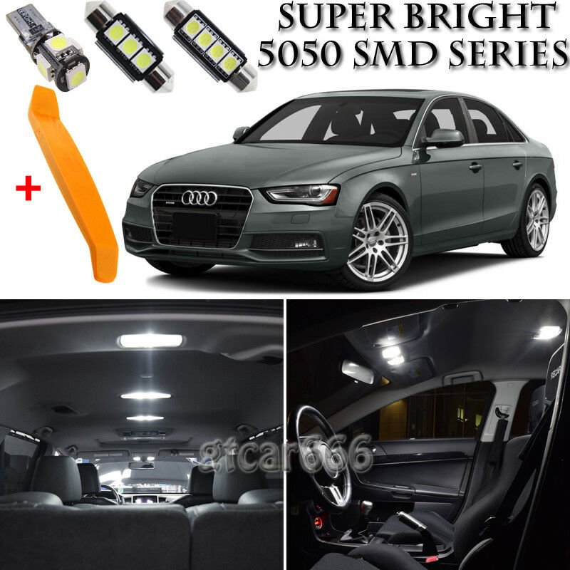 20 x Xenon White Interior LED Lights Kit + TOOL Kit For 2009-2016 Audi A4 S4 B8