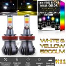 H11 H8 H9 H16 Upgrade LED Fog Light Bulb Dual Color w/ Flash Mode White + Yellow