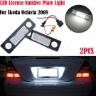 2Pcs LED License Number Plate Light Lamp For Skoda Octavia 1Z Saloon Roomster