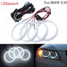 4Pcs 120mm For BMW E30 E32 E34 Angel Eye Halo Light Ring LED White 3 5 7 series