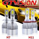 Combo Pack - H7 H11 LED Headlight Bulb Kit 2600W 390000LM Hi/Lo Beam 6000K White