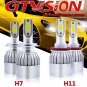 Combo Pack - H7 H11 LED Headlight Bulb Kit 2600W 390000LM Hi/Lo Beam 6000K White