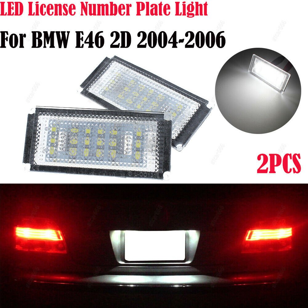 2x License Number Plate 12V 18LED E4 Lights For BMW 3 series E46 2D M3 2004-2006