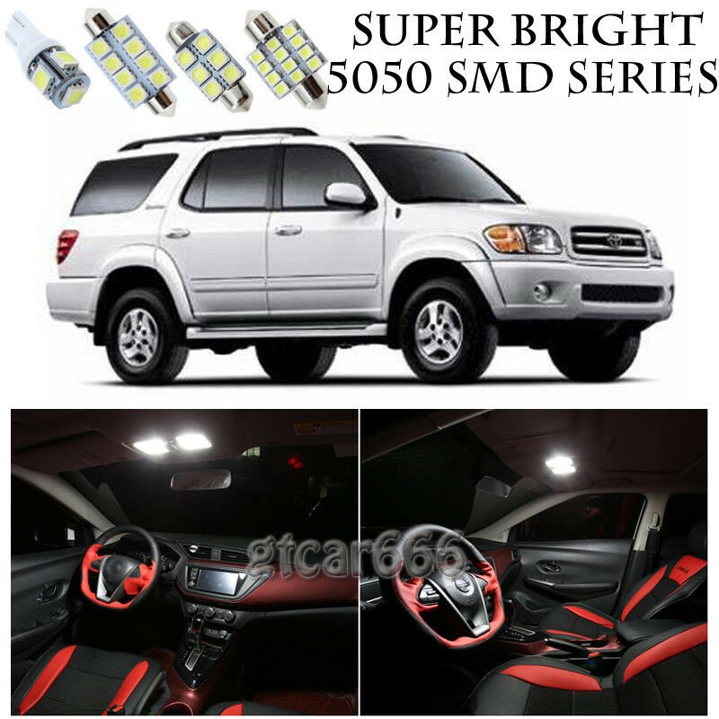 5050 SMD White LED Interior Lights Package Kit For 2001-03 Toyota Sequoia 18pcs
