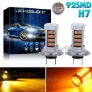 2x 92SMD Amber H7 Car Fog Lights High Power LED Bulb w/ Decoder Canbus No Error
