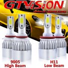 LED Headlight Bulb Kit For 2007-2017 Toyota Camry High Beam 9005 + Low Beam H11