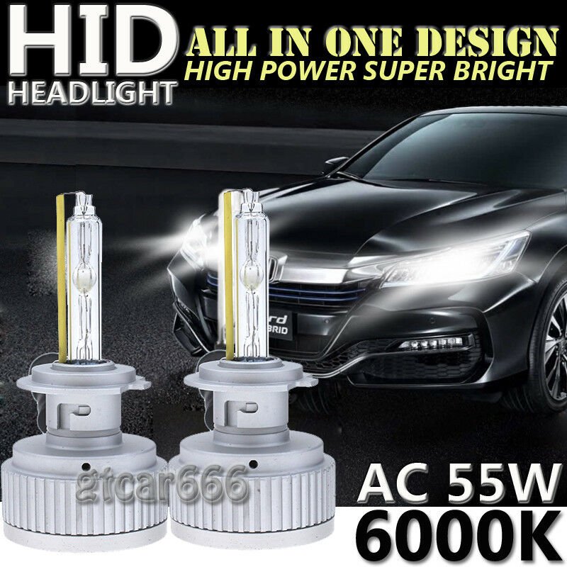 2X AC 55W High Power 6000K Xenon HID Bulbs For Car H7 Headlight High / Low Beam