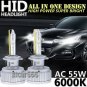 2X AC 55W High Power 6000K Xenon HID Bulbs For Car H7 Headlight High / Low Beam