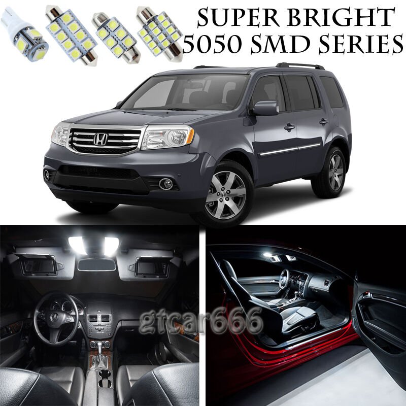5050 SMD White LED Interior Lights Package Kit For 2009-2015 Honda Pilot 15pcs