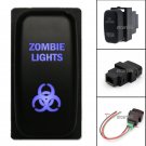 ZOMBIE LIGHTS ON-OFF Blue LED Push Switch For Mitsubishi Pajero Triton Galant