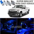 For Ford F250 F350 2011-2015 Blue LED Interior + License Plate Light Kit 12Pcs