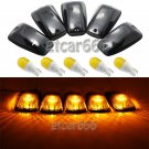5x Roof Running Cab Marker Light Smoke Cover For 1988-2002 Chevy GMC + Amber LED