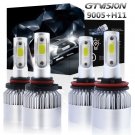 4PCS 2800W 420000LM 2 Sides COB LED Headlight 9005 9145 H11 6000K High Low Bulbs