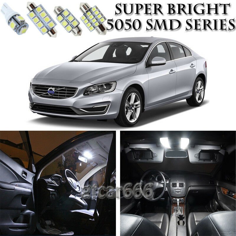 18pcs Xenon White LED Interior Lights Bulb Package Kit For Volvo S60 2011-2015