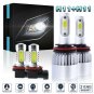 4PC H11 + H11 Combo LED Headlight Kit Hi/Lo Foglight Bulb For Honda Accord 08-15