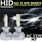 2Pieces AC 55W High Power Xenon HID Headlight Kit 6000K H7 Bulbs Super Bright