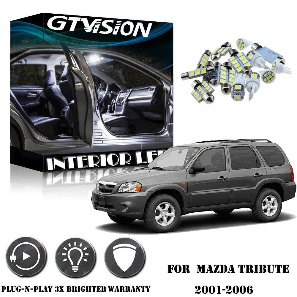 11x Super Bright White Kit LED Interior Car Light For 01-06 Mazda Luxury Tribute