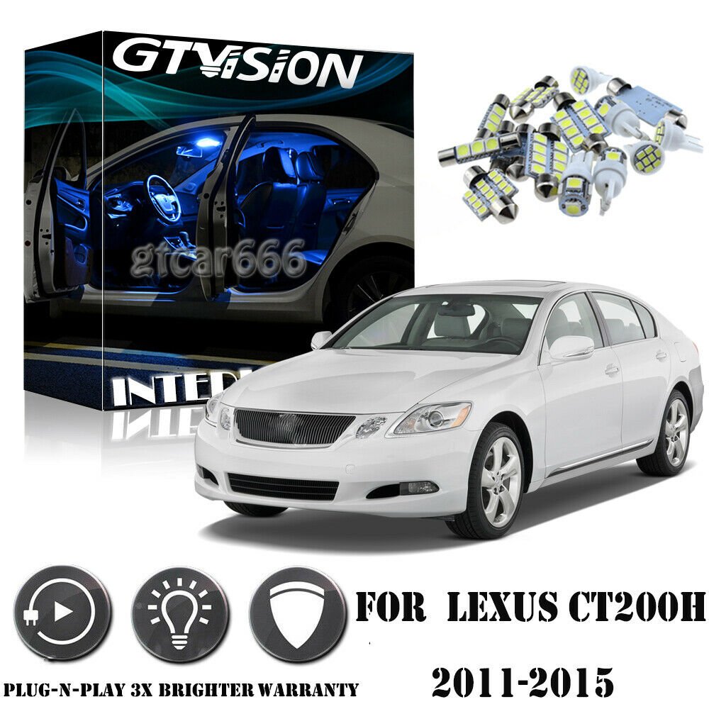 15Pcs Blue Interior LED Lights Package Kit for 1998-2005 Lexus GS300 GS430 12V