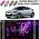 For Hyundai Veloster 2011-2015 Pink LED Interior Light kit + License Light 11PCS