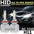 2Pieces AC 55W High Power Xenon HID Headlight Kit 6000K H11 Bulbs Super Bright