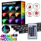 48 LED Car Interior Atmosphere Neon Lights Strip Wireless Remote Control USB RGB