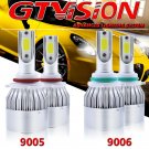 9005 + 9006 6000K 2600W 390000LM Combo COB LED Headlight For High Low Beam Bulbs