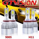 H11 9005 LED Headlight High Low Beam Kit For 07-15 Chevy Silverado 1500 2500 HD